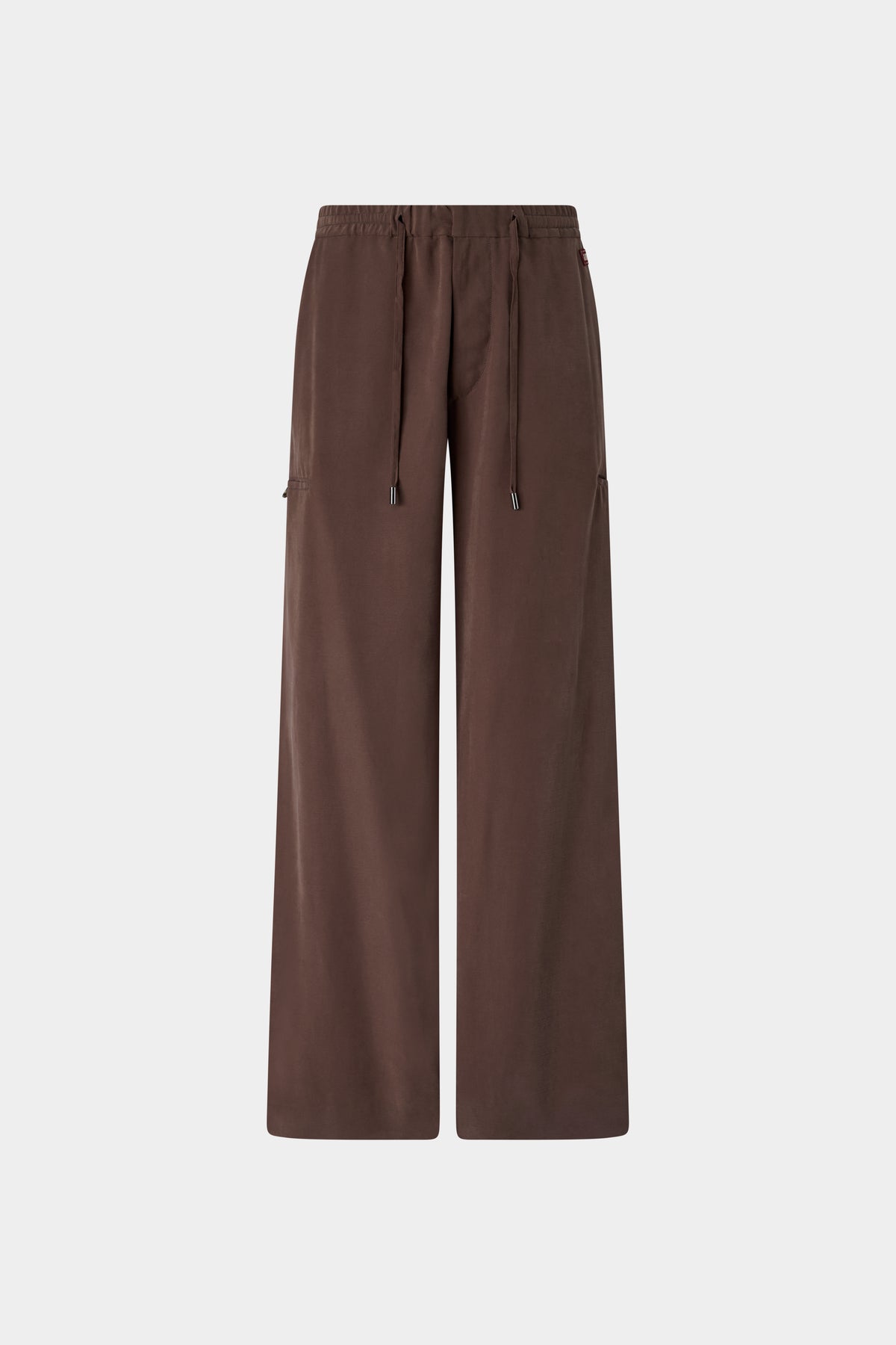 Taupe Fluid Wide-Leg Trousers