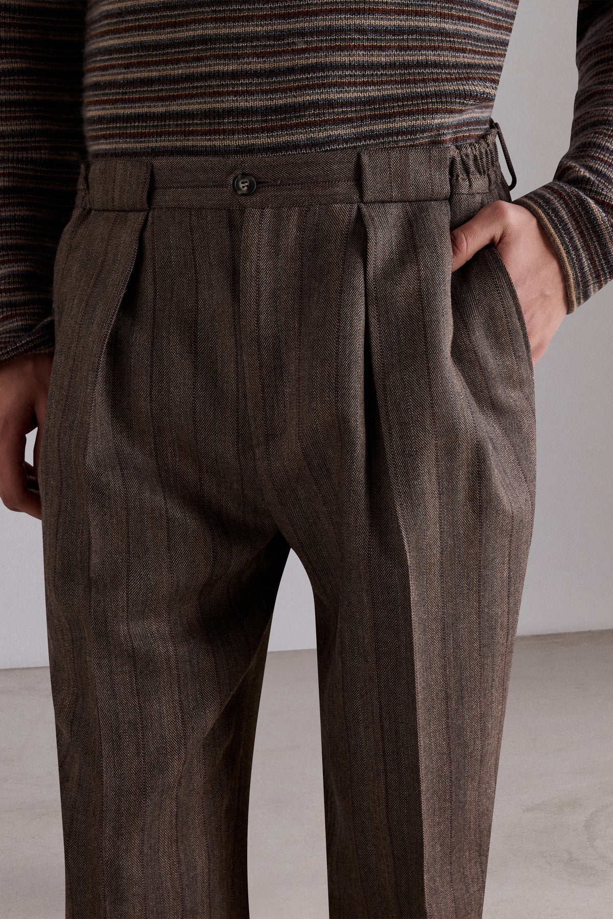 Double-Pleat Wool Tailored Trousers