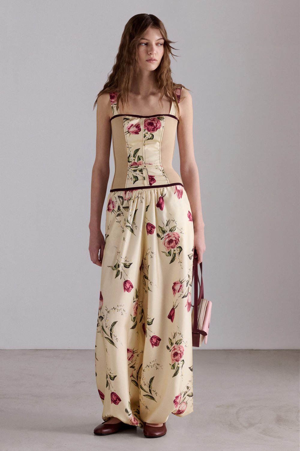 Rose and Tulip Silk Harem Pants
