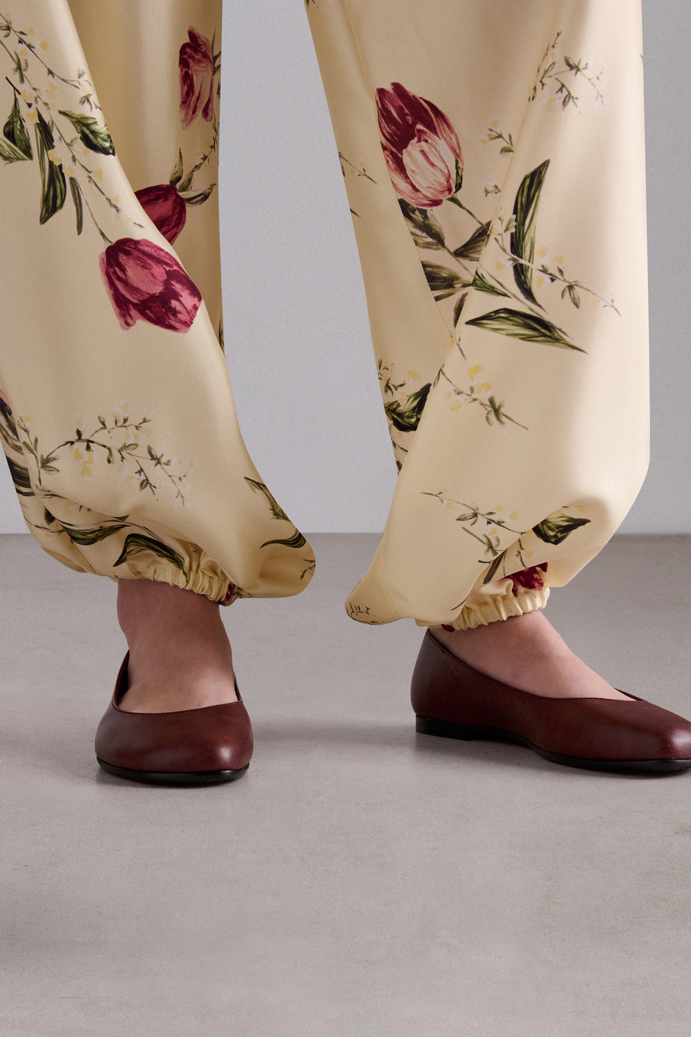 Rose and Tulip Silk Harem Pants