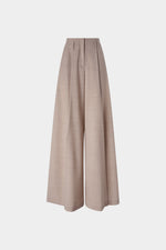 Sand Mélange Wide-Leg Trousers