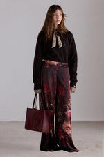 Painterly Rose Silk Pants