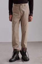 Corduroy Trousers with Tartan Cuffs
