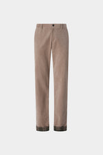 Corduroy Trousers with Tartan Cuffs