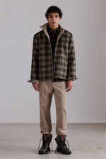 Corduroy Trousers with Tartan Cuffs