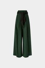 Pantaloni in lana vergine con sciarpa