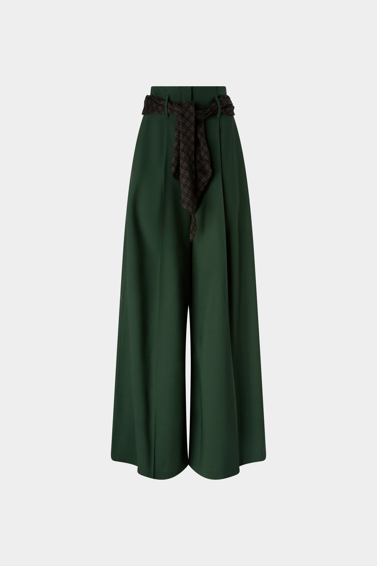Pantaloni in lana vergine con sciarpa