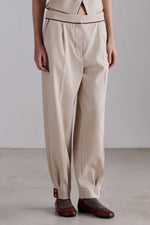 Pantaloni Balloon con Profili a Contrasto