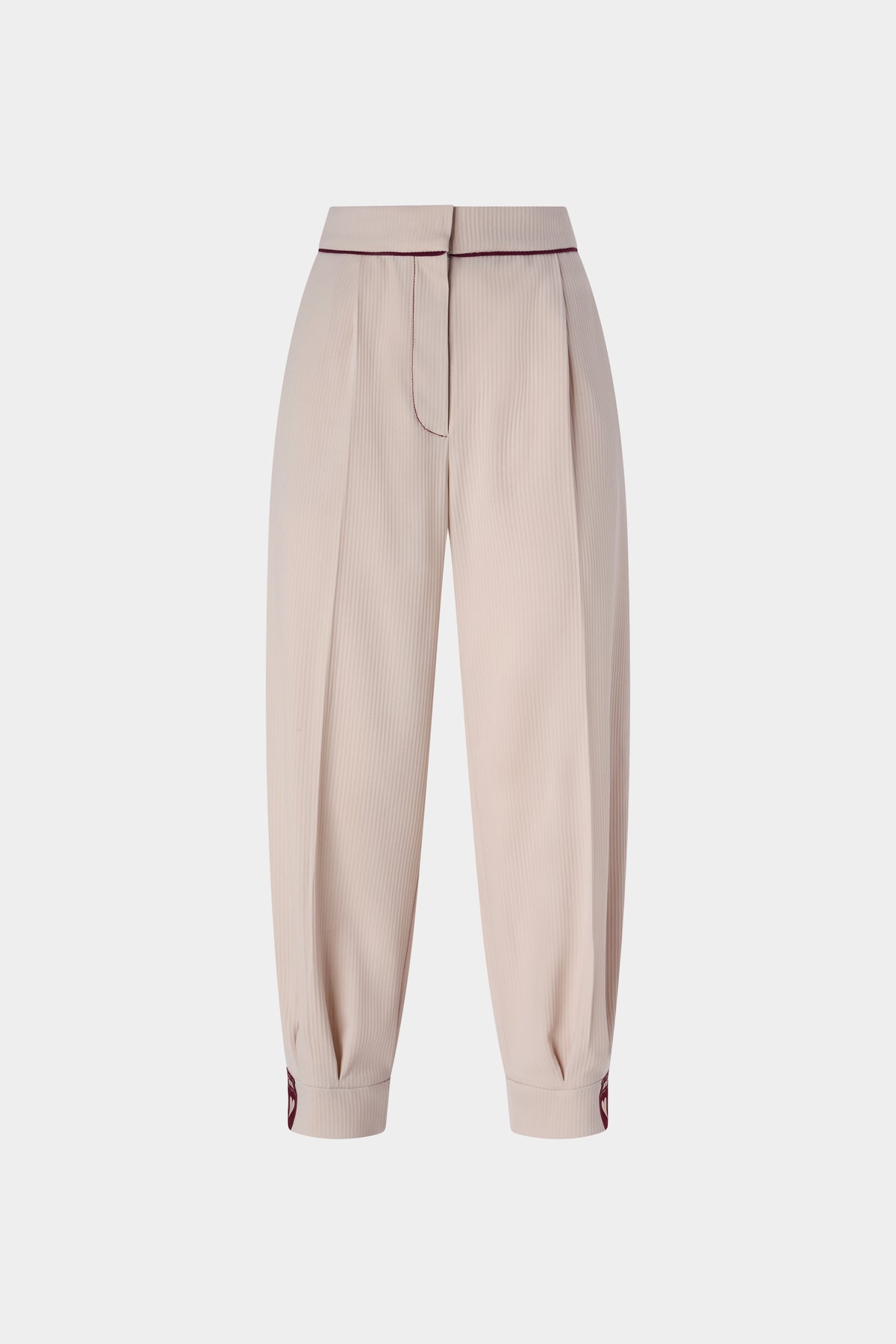 Pantaloni Balloon con Profili a Contrasto