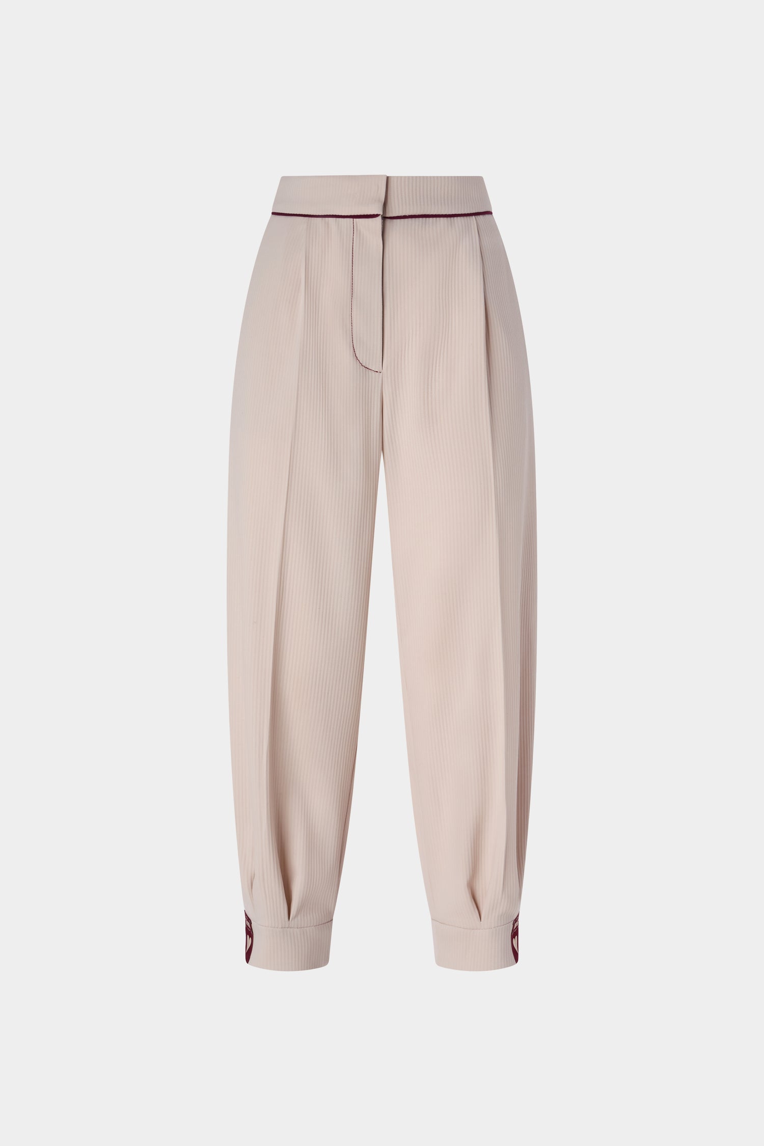 Pantaloni Balloon con Profili a Contrasto