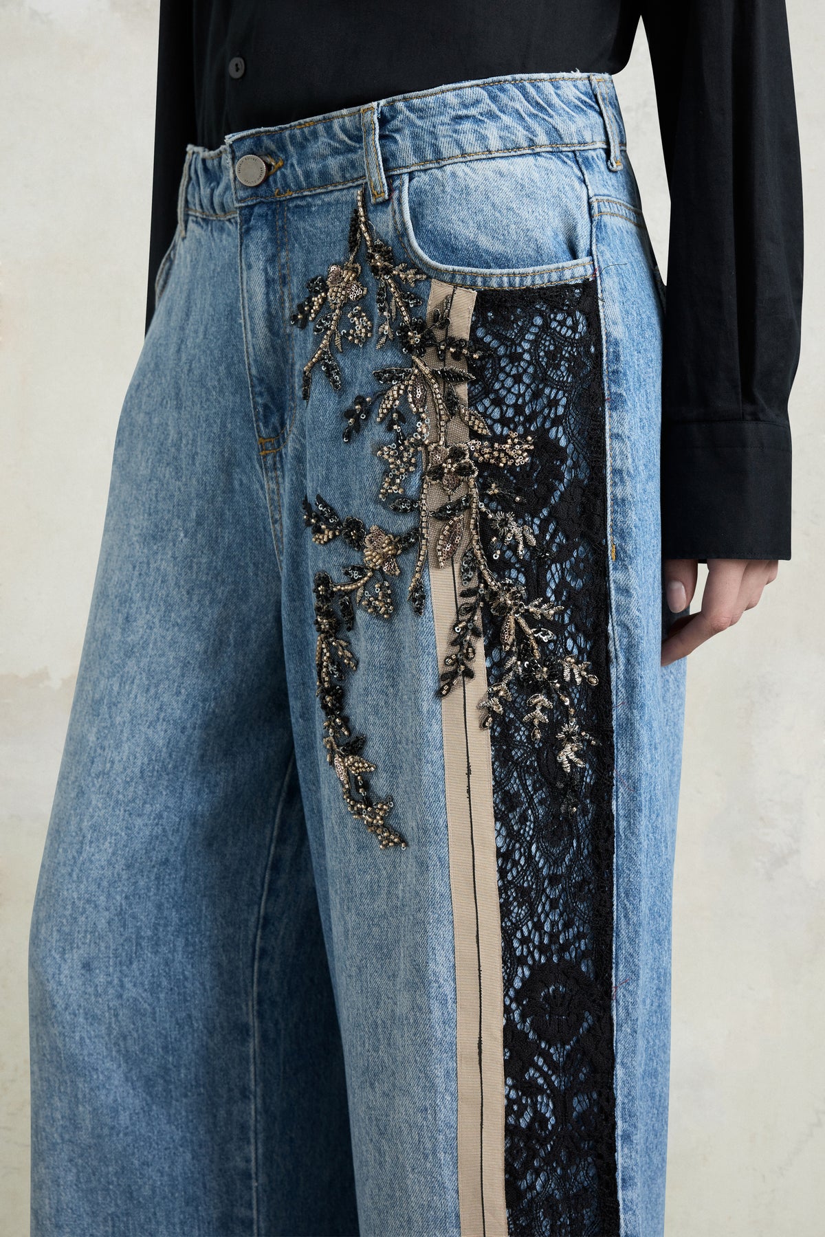 Embellished Palazzo Jeans