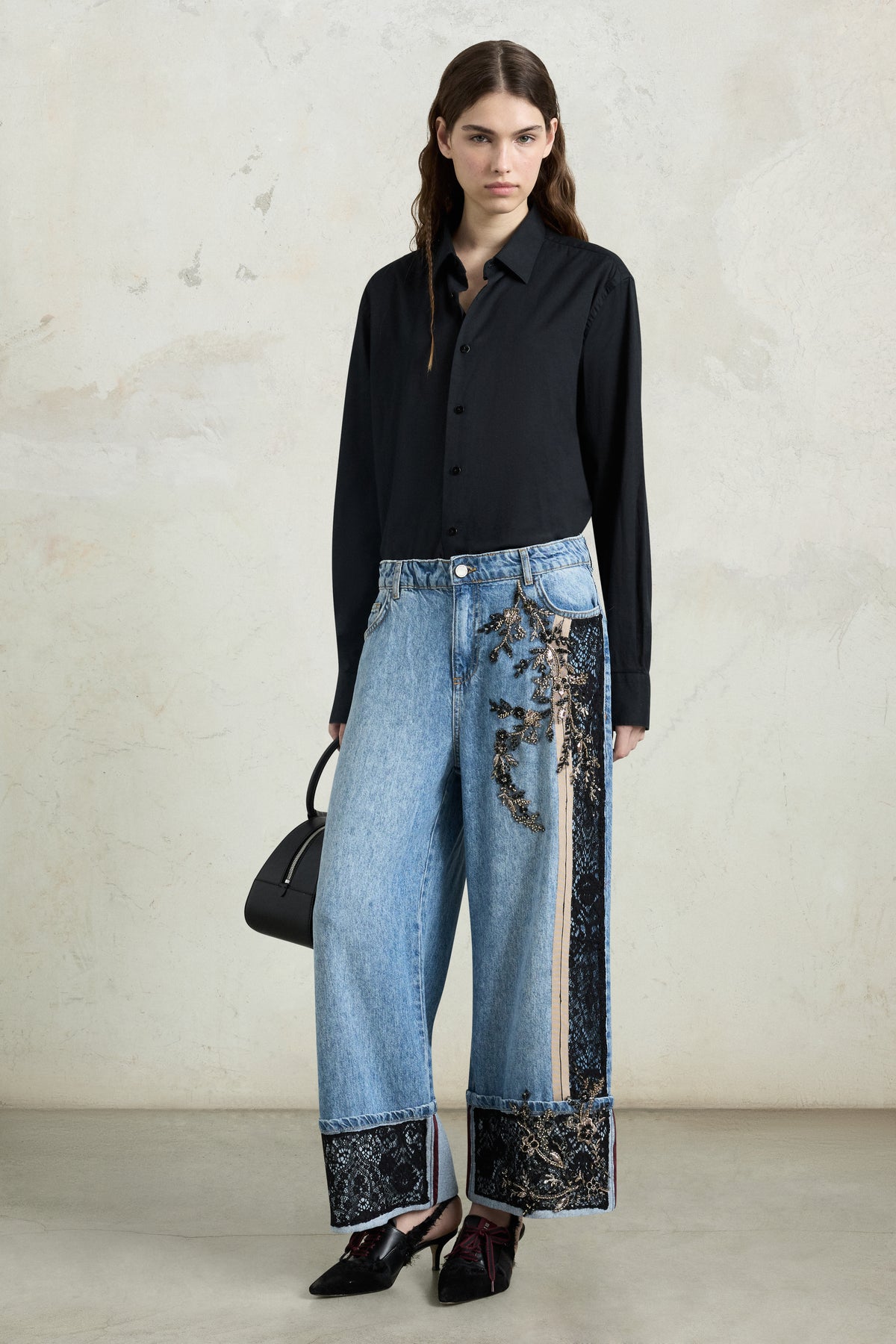 Embellished Palazzo Jeans