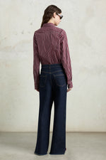 Jeans a Gamba Larga con Decori Floreali