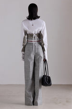 Pantaloni a gamba larga con vita a bustier