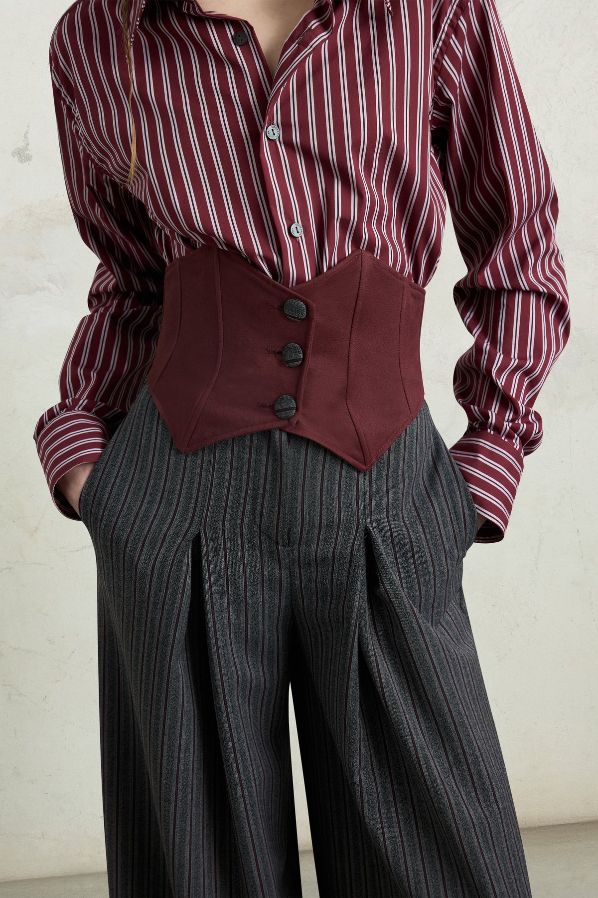 Pinstripe Bustier Trousers