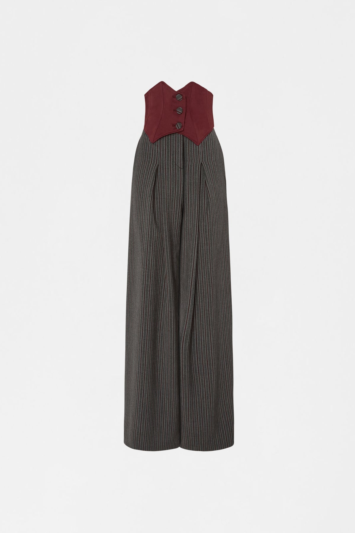 Pantaloni bustier gessato