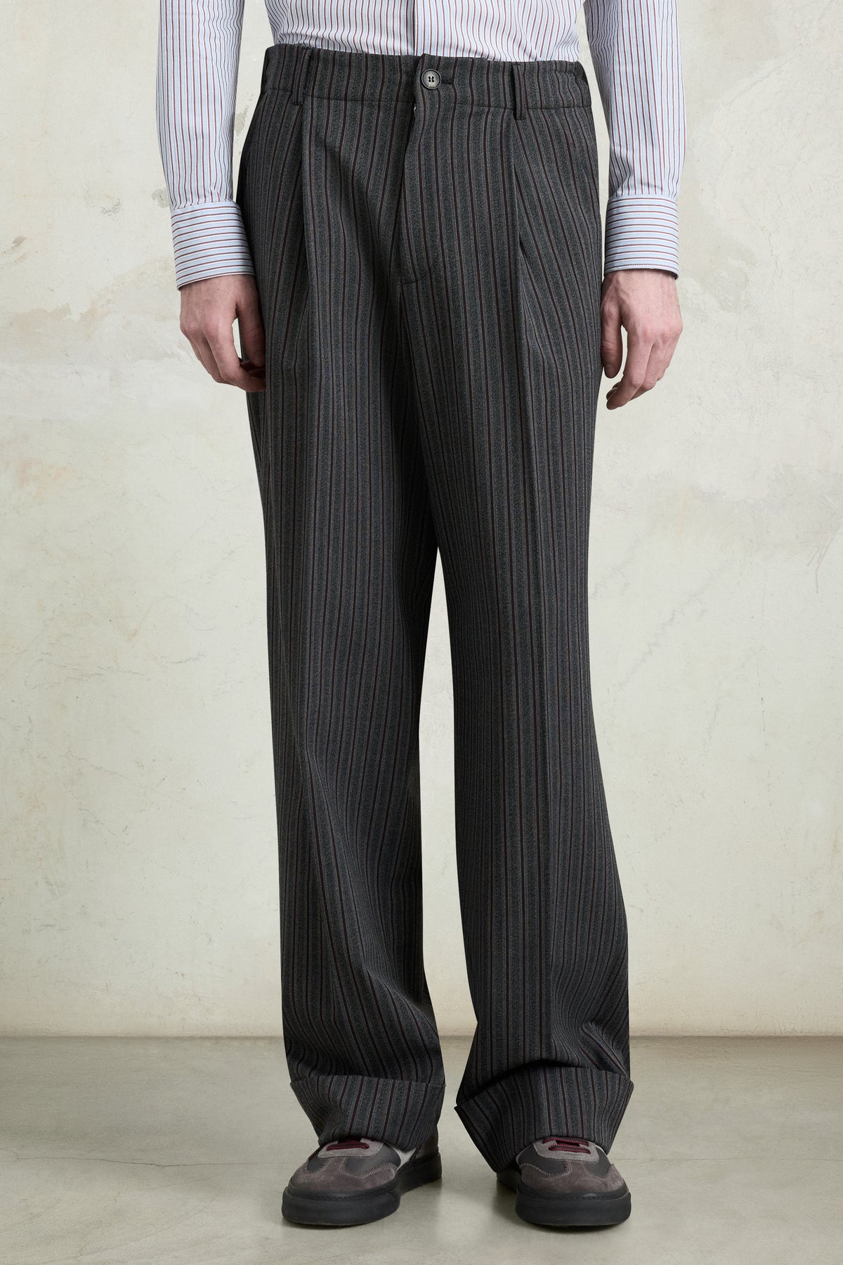 Pinstripe Loose Trousers