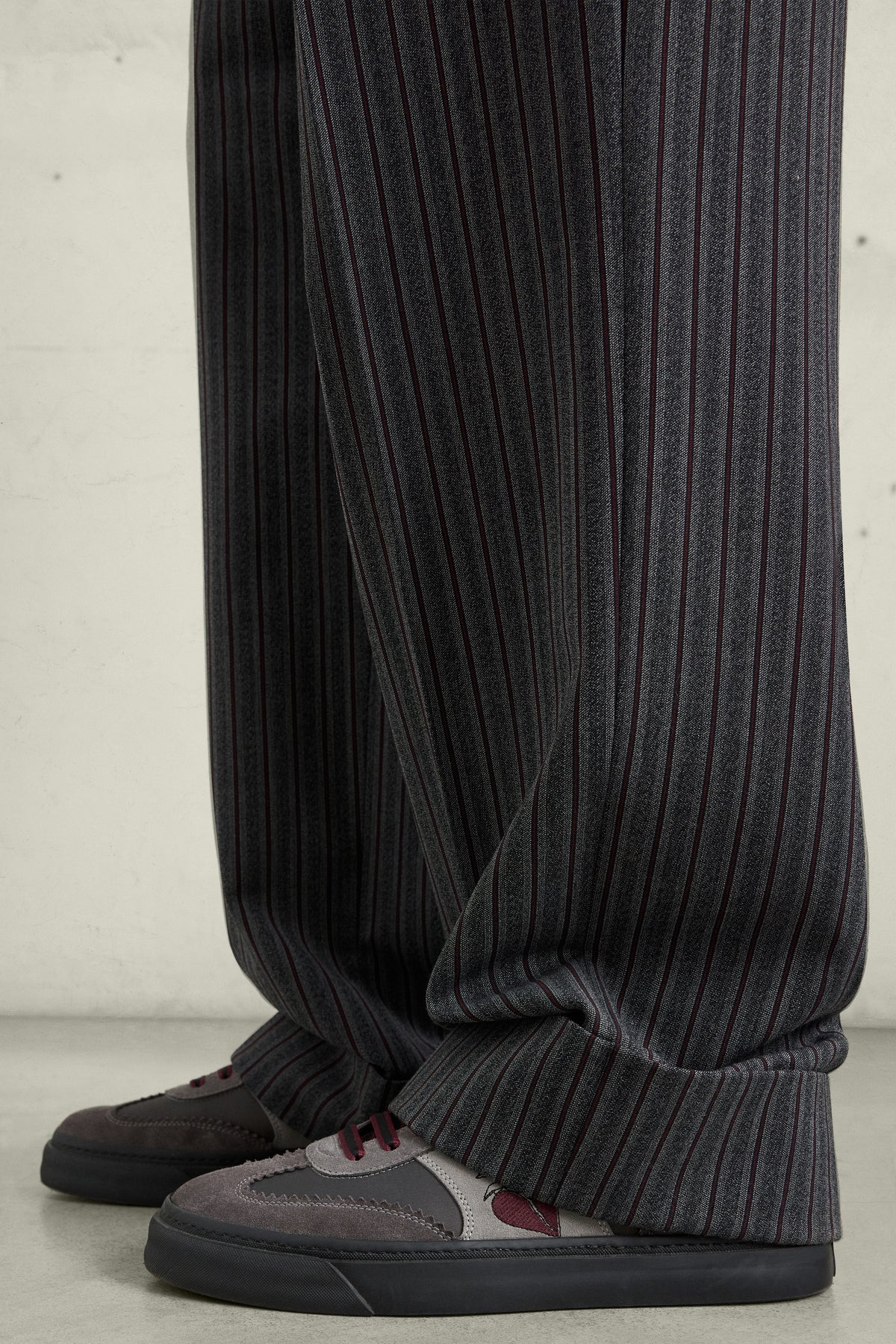 Wide-leg Pinstripe Trousers