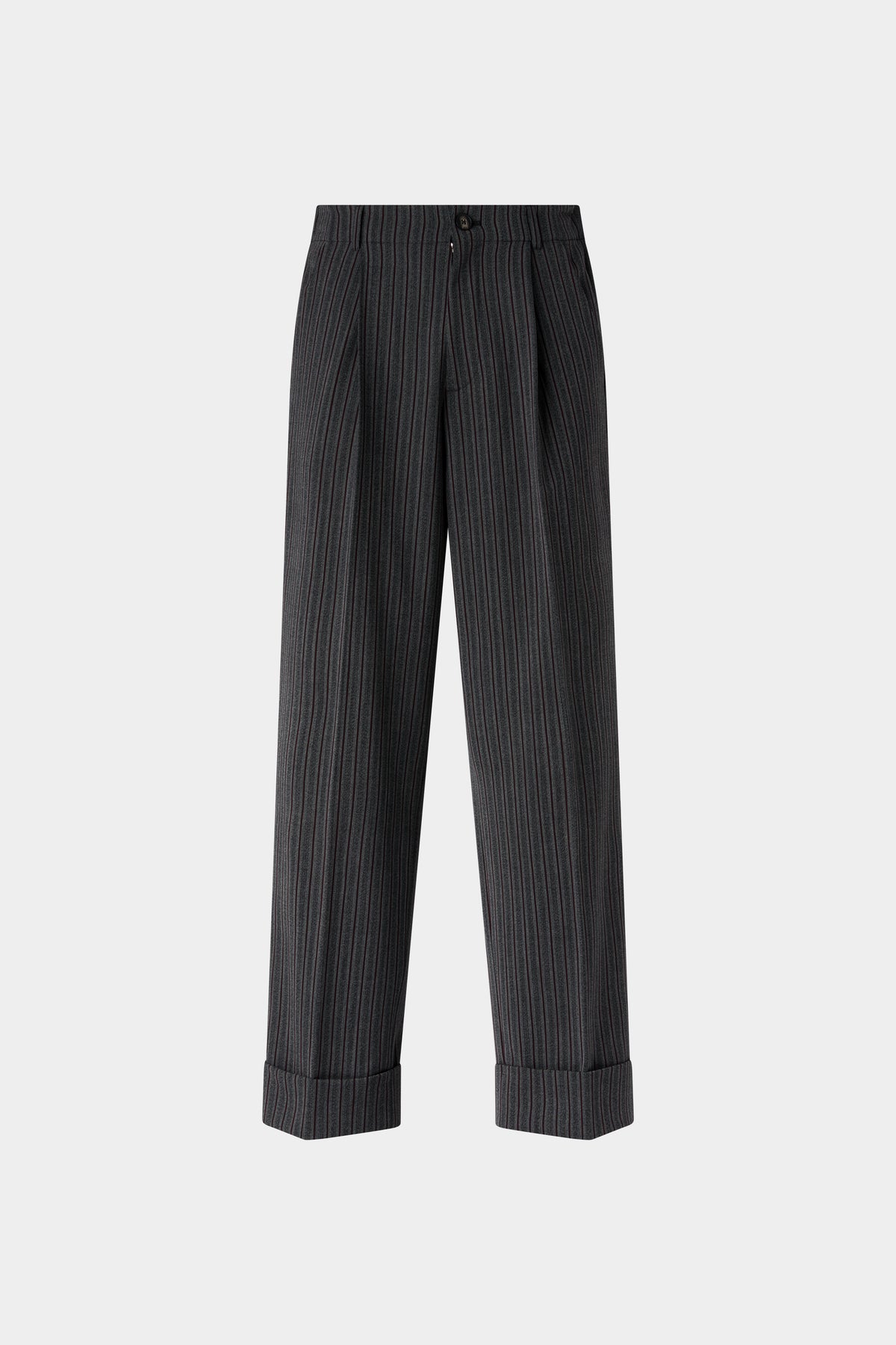 Pantaloni a gamba larga gessati