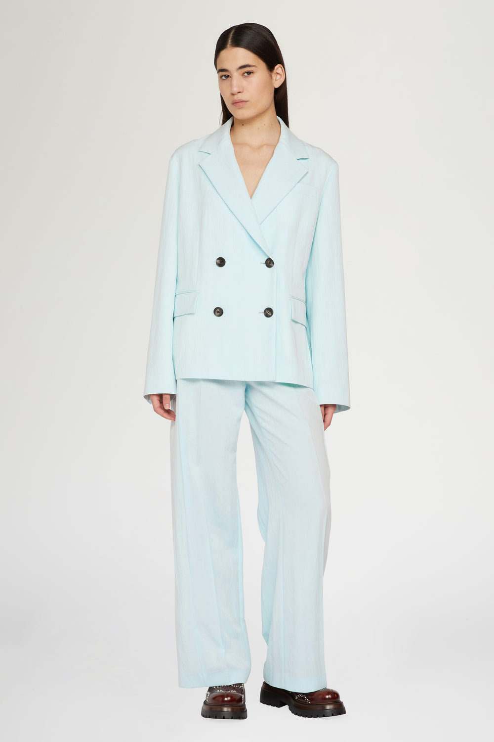 Light-Blue Straight-Leg Pants