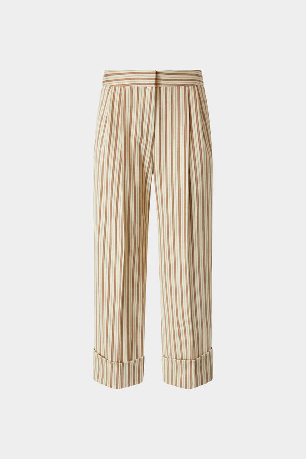 Striped Straight-Leg Pants