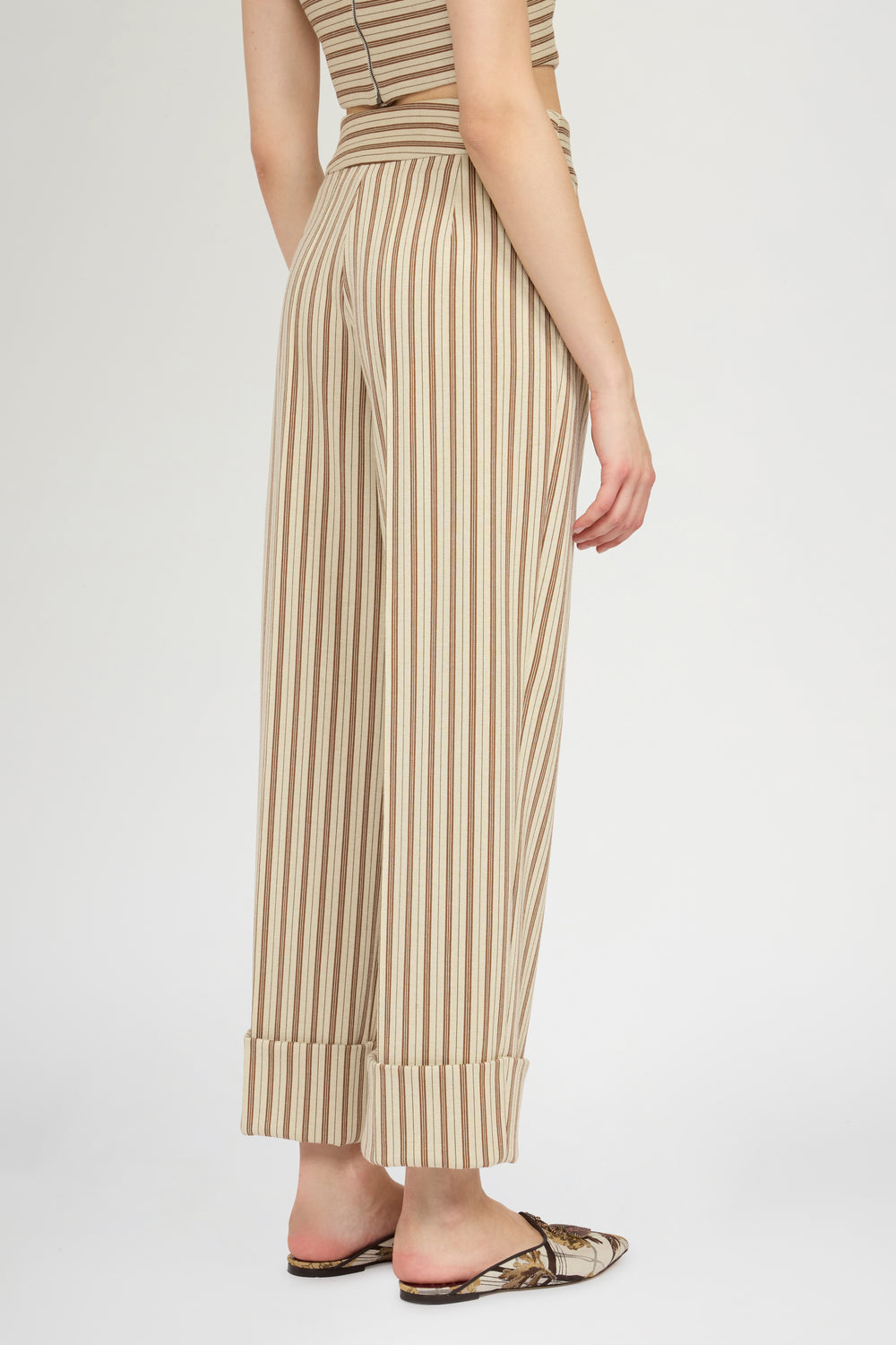 Striped Straight-Leg Pants