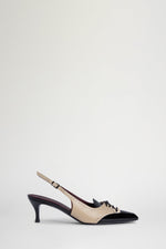 Slingback Nere & Ecrù