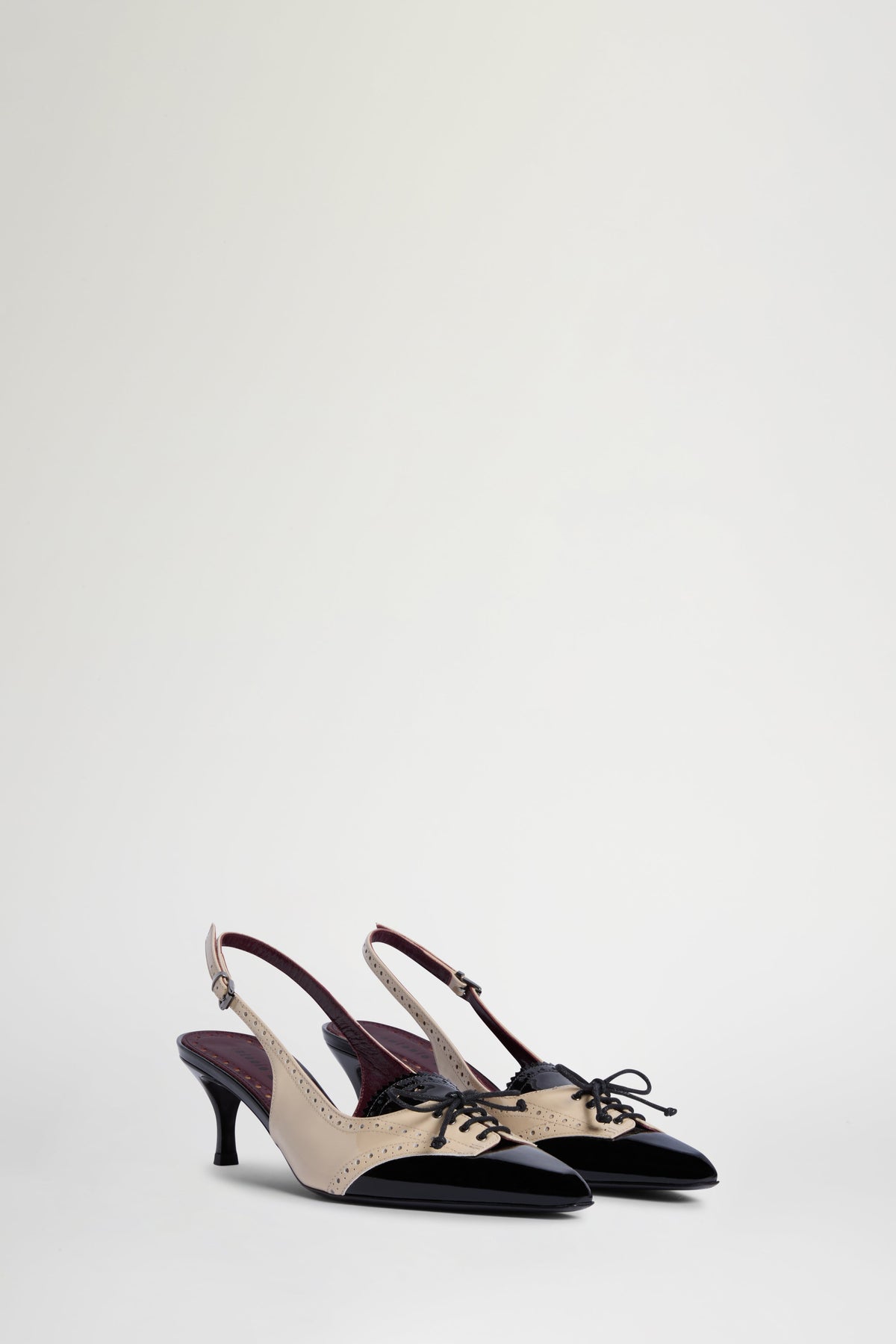 Slingback Nere & Ecrù