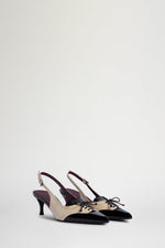 Slingback Nere & Ecrù