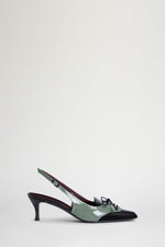 Black & Green Slingback