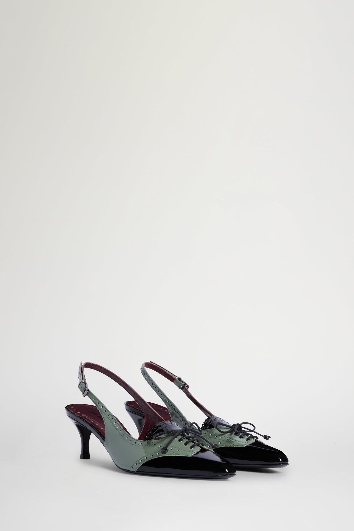 Black & Green Slingback