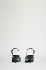 Black & Green Slingback