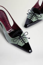 Black & Green Slingback