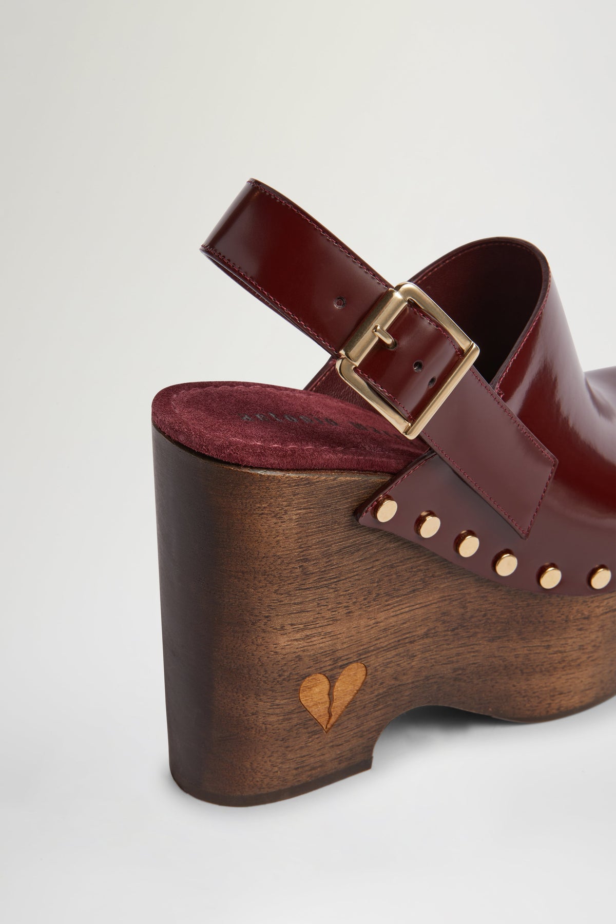 Zoccolo Alto in Pelle Bordeaux