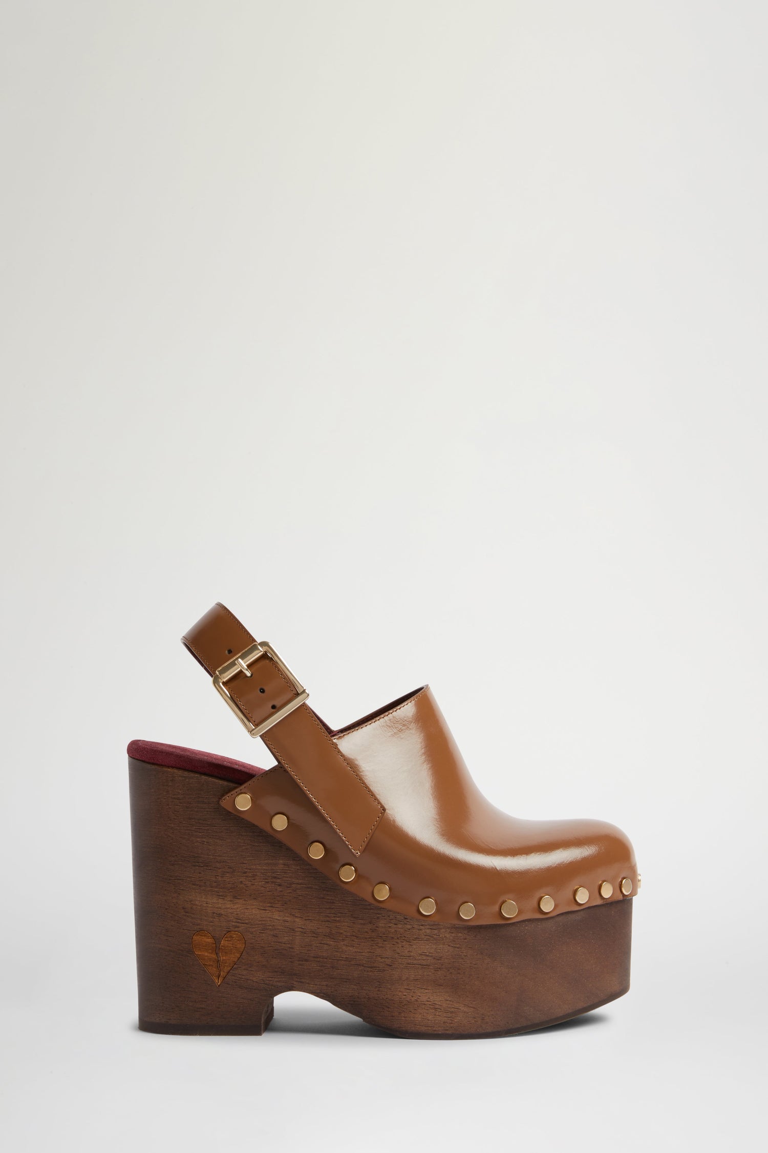 Zoccolo Alto in Pelle Fango