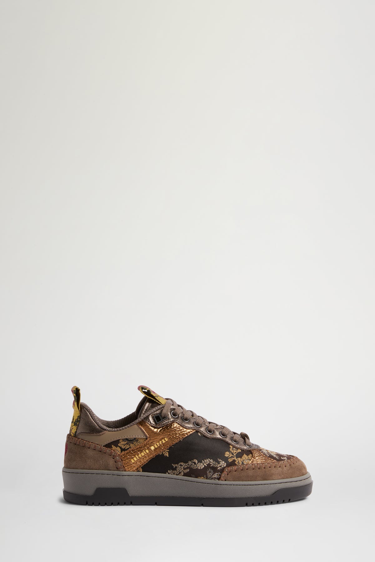 Jacquard Brocade Sneakers with Metallic Trim