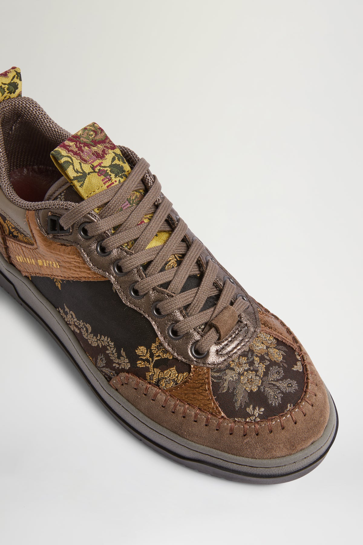 Jacquard Brocade Sneakers with Metallic Trim