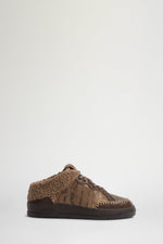 Shearling Mid-Top Sneakers with AM Logo