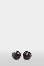 Black & Bordeaux Python-Effect Ballerinas