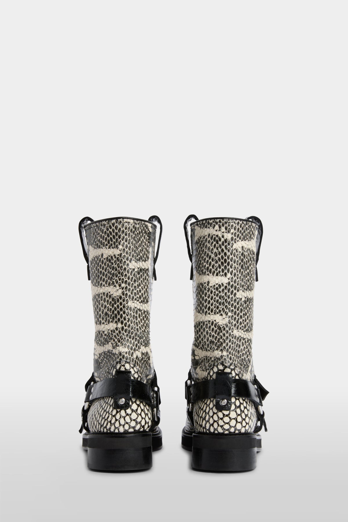 Python-Effect Biker Boots