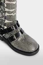 Stivali Biker Effetto Pitone