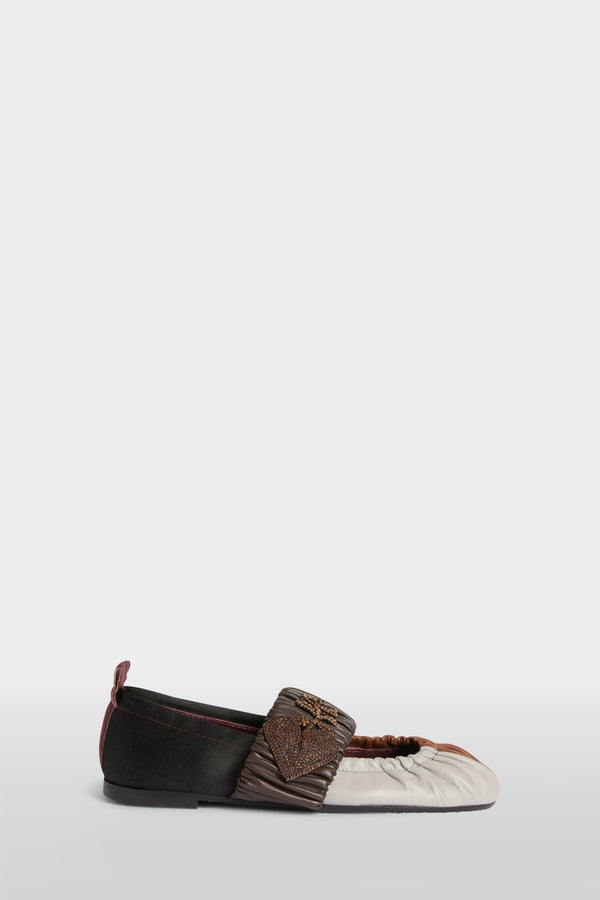 Embroidered Brown Ballerinas