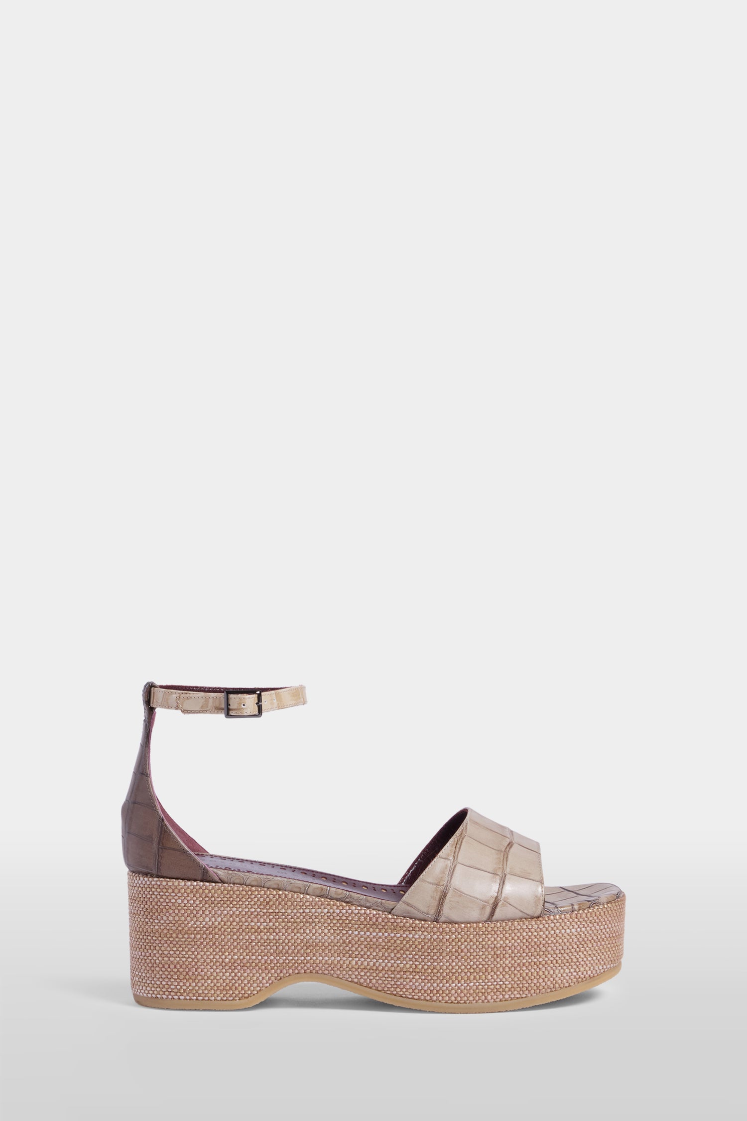 Platform Sandal Textured Leather