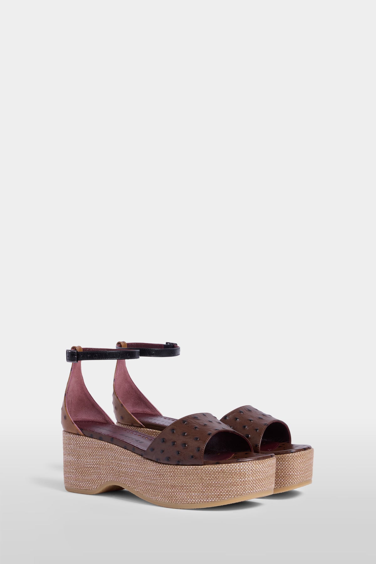 Platform Sandal Textured Leather