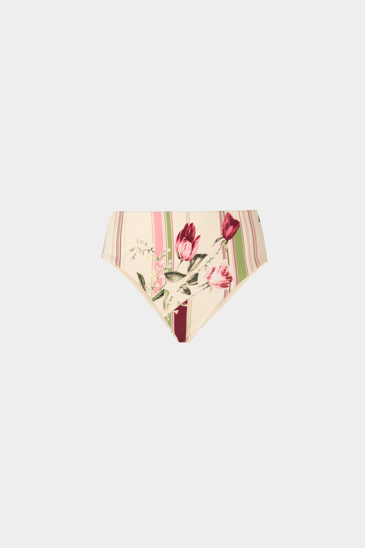Slip Bikini a Vita con Motivo Floreale