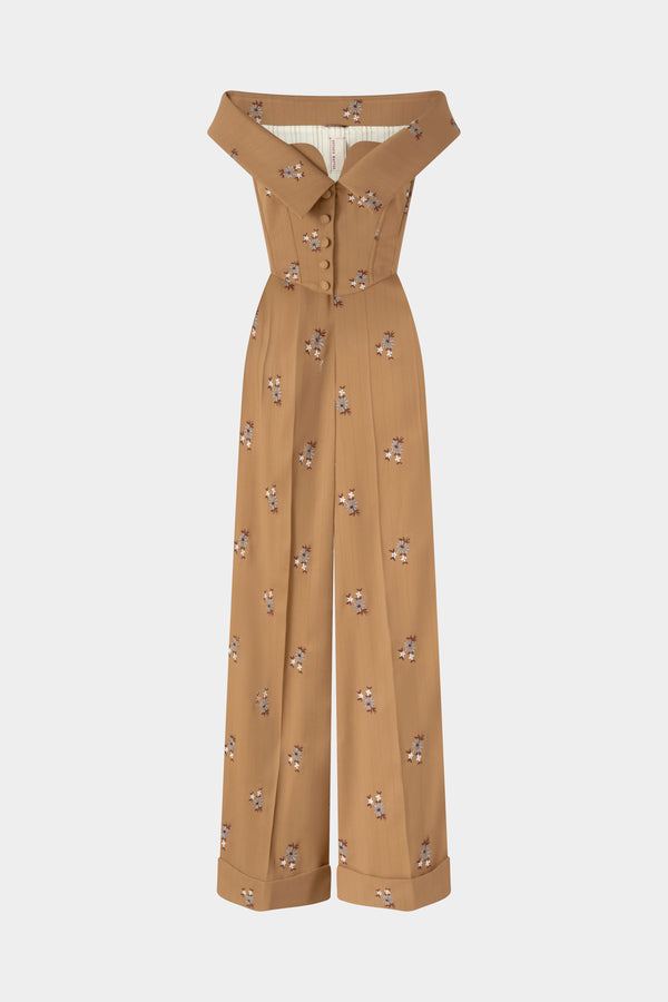 Corset Bodice Wide-Leg Jumpsuit