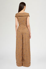 Corset Bodice Wide-Leg Jumpsuit
