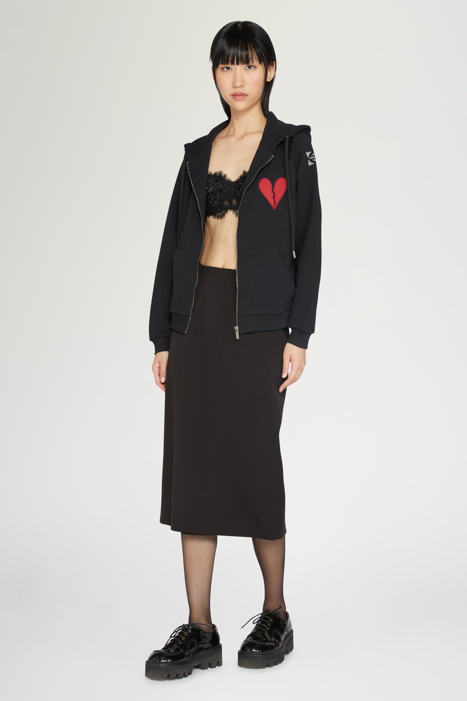 Broken Heart Hoodie with Zip