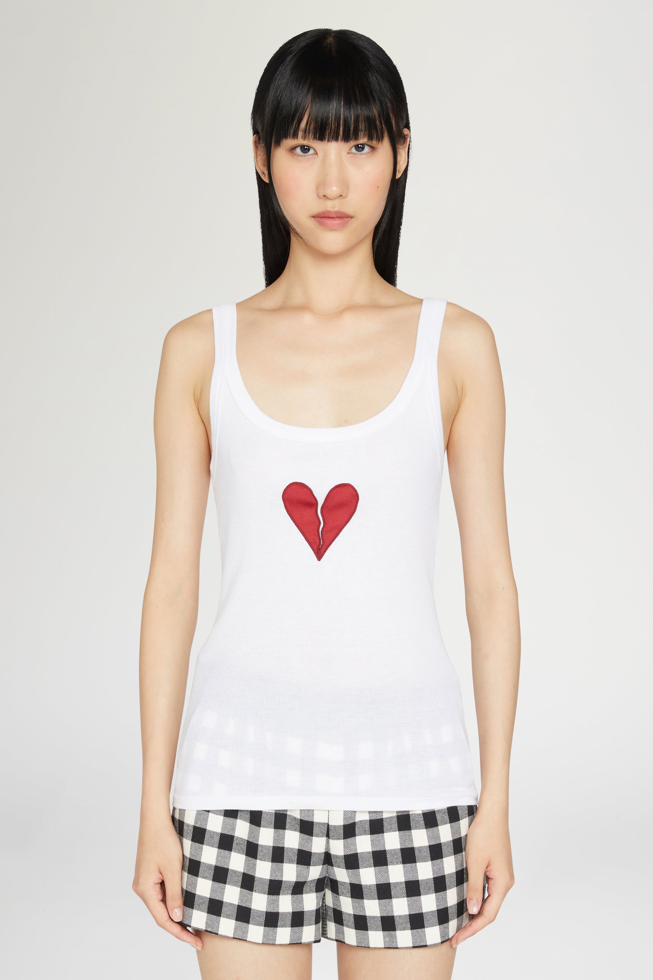 Heart Tank Top White